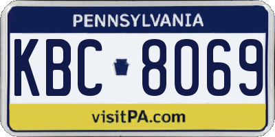 PA license plate KBC8069