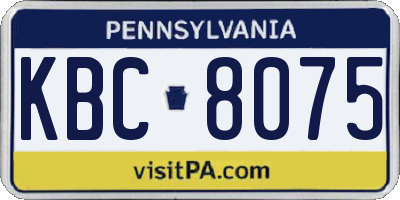 PA license plate KBC8075