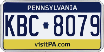 PA license plate KBC8079