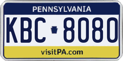 PA license plate KBC8080