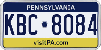 PA license plate KBC8084