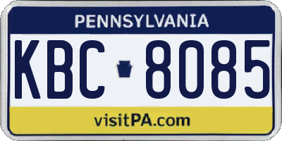 PA license plate KBC8085