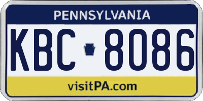 PA license plate KBC8086