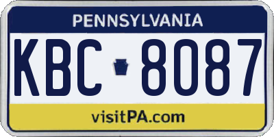 PA license plate KBC8087