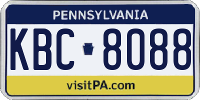 PA license plate KBC8088