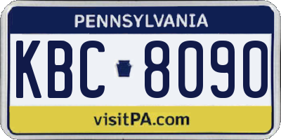 PA license plate KBC8090