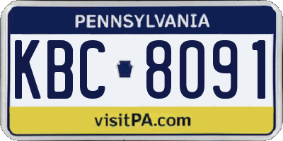 PA license plate KBC8091