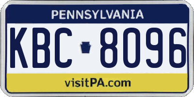 PA license plate KBC8096