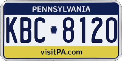 PA license plate KBC8120