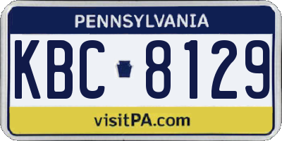 PA license plate KBC8129