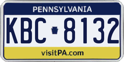 PA license plate KBC8132