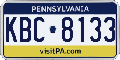 PA license plate KBC8133