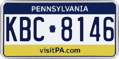 PA license plate KBC8146