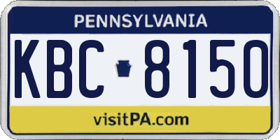 PA license plate KBC8150