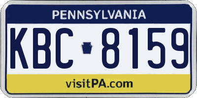 PA license plate KBC8159