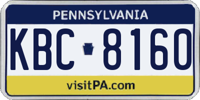 PA license plate KBC8160