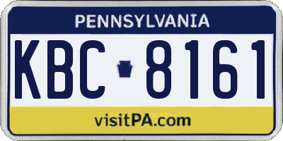 PA license plate KBC8161