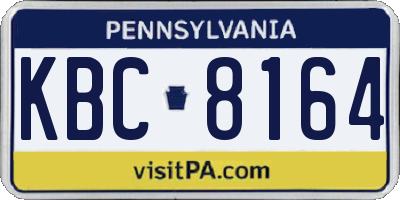 PA license plate KBC8164