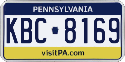 PA license plate KBC8169