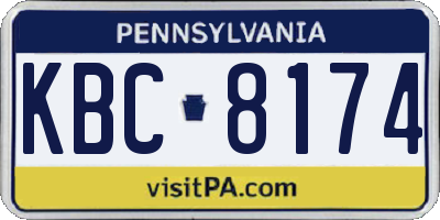 PA license plate KBC8174
