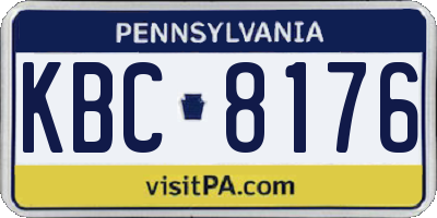 PA license plate KBC8176