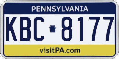 PA license plate KBC8177