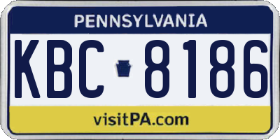 PA license plate KBC8186