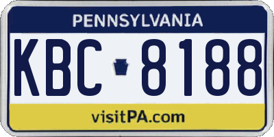 PA license plate KBC8188