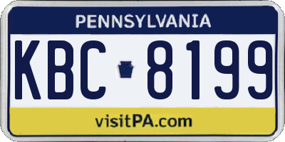 PA license plate KBC8199