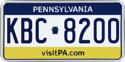 PA license plate KBC8200