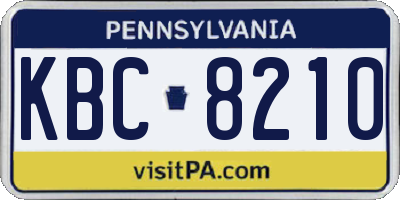 PA license plate KBC8210