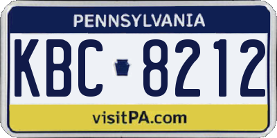 PA license plate KBC8212