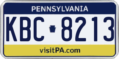 PA license plate KBC8213
