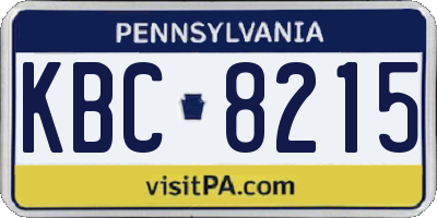 PA license plate KBC8215