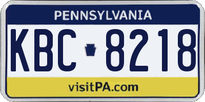 PA license plate KBC8218