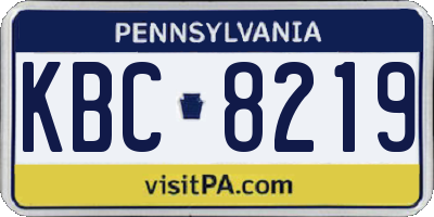 PA license plate KBC8219