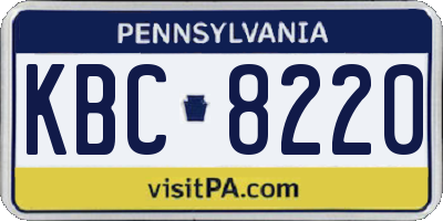 PA license plate KBC8220