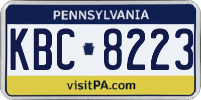 PA license plate KBC8223