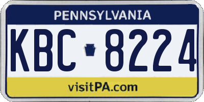 PA license plate KBC8224