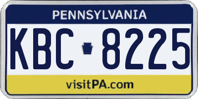 PA license plate KBC8225