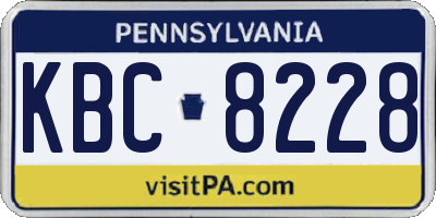 PA license plate KBC8228