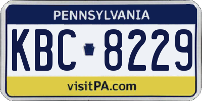 PA license plate KBC8229