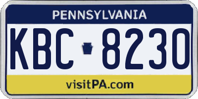 PA license plate KBC8230