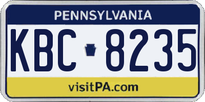 PA license plate KBC8235