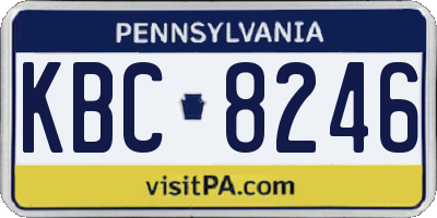 PA license plate KBC8246