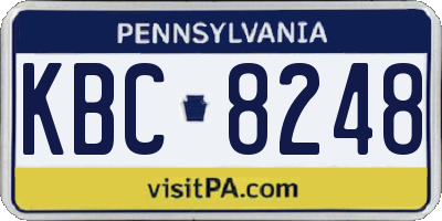 PA license plate KBC8248