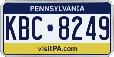 PA license plate KBC8249