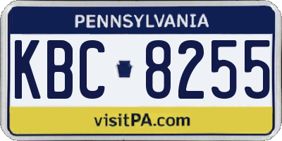 PA license plate KBC8255