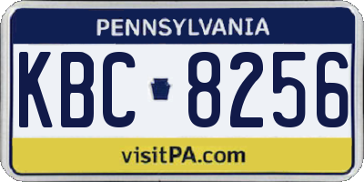 PA license plate KBC8256