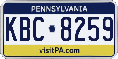 PA license plate KBC8259